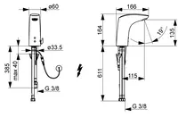 HANSAELECTRA, Umyvadlová baterie pro beztlakové ohřívače vody, 12 V, Bluetooth, 64421109