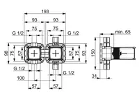 HANSAMATRIX, Body for bath and shower faucet, 44010000