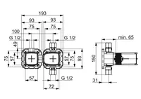 HANSAMATRIX, Body for bath and shower faucet, 44020000