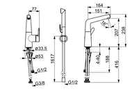 HANSADESIGNO Style, Miscelatore lavabo, 51342201