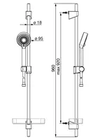 Hansa Basicjet - Conjunto de alcachofa ducha, 3 chorro, soporte, manguera y  estante, cromo 44770131