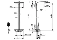 HANSAEMOTION, Robinetterie de douche à effet pluie, 6 V, Bluetooth, 5865017284