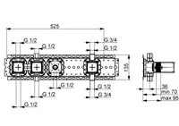 HANSAMATRIX, Body for bath and shower faucet, 44860061