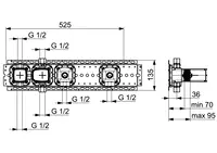 HANSAMATRIX, Body for bath and shower faucet, 44860051