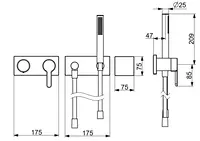 HANSADESIGNO Style, Piastra per miscelatore vasca-doccia, 44870131