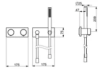 HANSALIVING, Fertigset für Brause-Batterie, 44870061