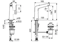 HANSADESIGNO Style, Washbasin faucet, 5189228334