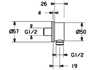 HANSA, Wandanschlussbogen, G1/2, 44250000