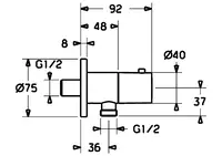 HANSA, Innesto a muro per flessibile doccia, G1/2, 51570173