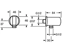 HANSA, Wall coupling for shower hose, 04460100