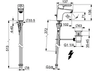 HANSAPALENO, Waschtischbatterie, Niederdruck, 56391103