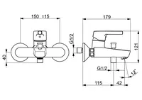 HANSAPALENO, Wannenfüll- und Brausebatterie, 56452103