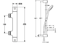 HANSAUNITA, Brausebatterie mit Brausegarnitur, 48130021