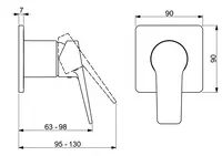 HANSATWIST, Cover part for shower faucet, 49779003