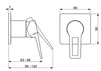 HANSATWIST, Fertigset für Brause-Batterie, 49779005