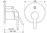 HANSADESIGNO Style, Cover part for bath and shower faucet, 50729003