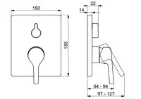 HANSAPALENO, Fertigmontageset für Wanne/Brause, 80509001