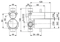 HANSAVARIO, Body for bath and shower faucet, 50010900