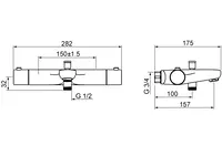 HANSAUNITA, Wannenfüll- und Brausebatterie, 58372001