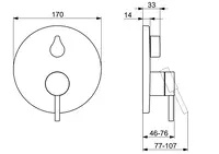 HANSADESIGNO, Piastra per miscelatore vasca-doccia, 81113583