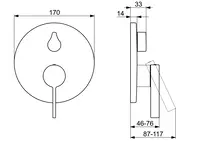 HANSALOFT, Cover part for bath and shower faucet, 87723003