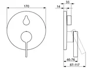 HANSALOFT, Cover part for bath and shower faucet, 87729003