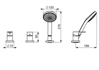 HANSALIGNA, Fertigmontageset für Wanne/Brause, 72 mm, 06439073