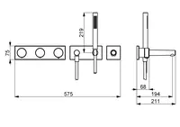 HANSASIGNATUR, Bath and shower faucet with shower set, 230/12 V, 44872000