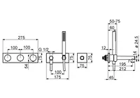 HANSADESIGNO, Bath and shower faucet with shower set, 230/12 V, 44874001