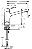 HANSATWIST, Kitchen faucet, 0914228333