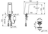 HANSALOFT, Waschtischbatterie, 6 V, 57492211