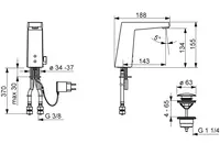 HANSALOFT, Umývadlová batéria, 9/12 V, Bluetooth, 57482209