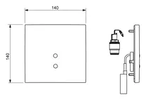 HANSAELECTRA, Cover part for urinal flusher, 6 V, 09479272