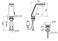 ALESSI Sense by HANSA, Washbasin faucet, 6 V, 07732201