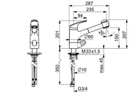 HANSAMIX, Kitchen faucet with dishwasher valve, 01392183