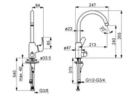 HANSAPINTO, Kitchen faucet with dishwasher valve, 45142283