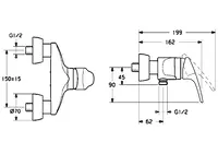 HANSAMIX, Shower faucet, 01670183