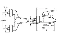 HANSAMIX, Wannenfüll- und Brausebatterie, 01742183