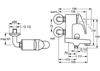 HANSAMIX, Wannenfüll- und Brausebatterie, 01772583