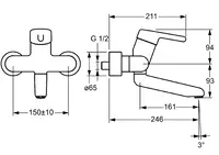 HANSAMEDIPRO, Miscelatore lavabo, 02552203