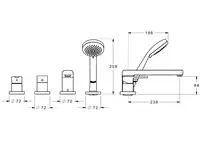 HANSARONDA, Fertigmontageset für Wanne/Brause, 72 mm, 03402073