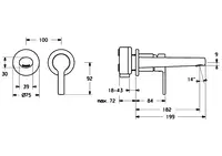 HANSARONDA, Piastra per miscelatore lavabo, 03832273