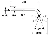 HANSAJET, Hlavová tanierová sprcha, d 220 mm, G1/2, 04180100