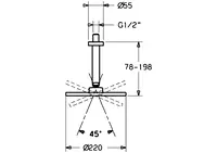 HANSARAIN, Regendouche, G1/2, d 220 mm, 04190100