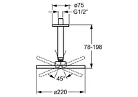 HANSARAIN, Hlavová tanierová sprcha, G1/2, d 220 mm, 04190300