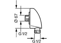 HANSA, Wall coupling for shower hose, 0442010094