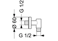 HANSA, Wall coupling for shower hose, 04420200