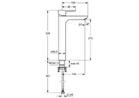 HANSALIGNA, Miscelatore lavabo modello alto, 06032203