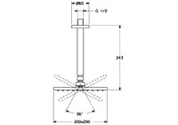 HANSAVIVA, Overhead shower, 200x200 mm, 44270240