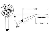 HANSAVIVA, Ruční sprcha, d 130 mm, 44340100